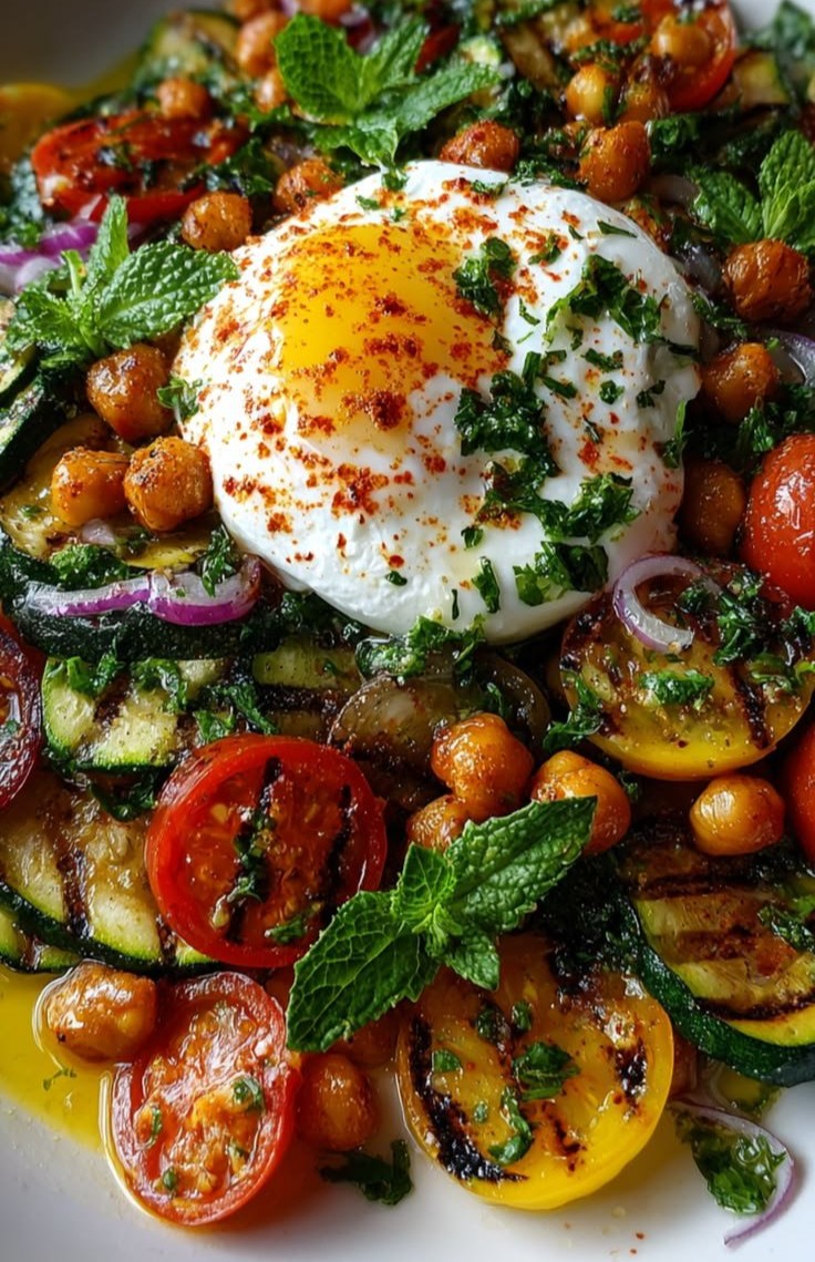 Grilled Zucchini Chickpea Salad