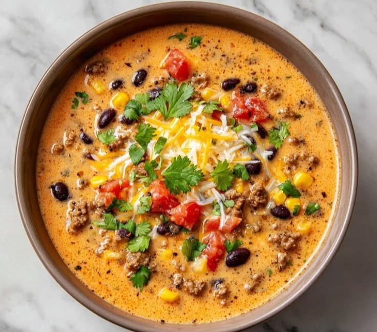 25-Minute High Protein Creamy Taco Soup