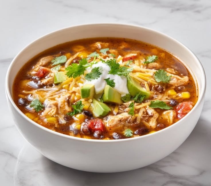 High Protein Chicken Taco Soup