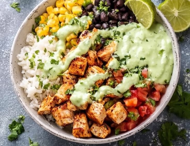 High Protein Chicken Burrito Bowl