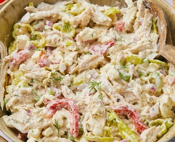 Easy High Protein Feta Chicken Salad