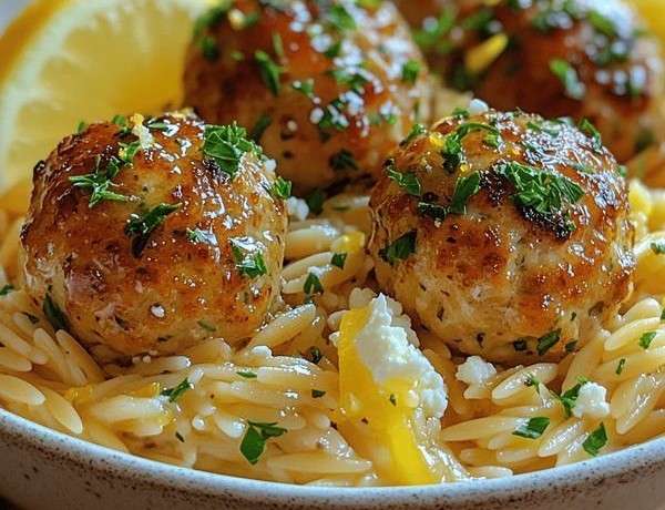 Greek Chicken Meatballs with Lemon Orzo: A Culinary Journey to the Heart of Greece