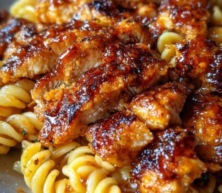 High Protein BBQ Chicken Pasta Salad