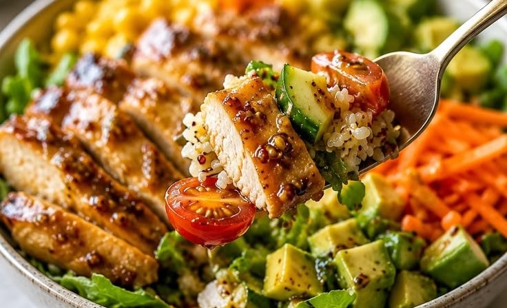 Healthy Honey Mustard Chicken Power Bowl