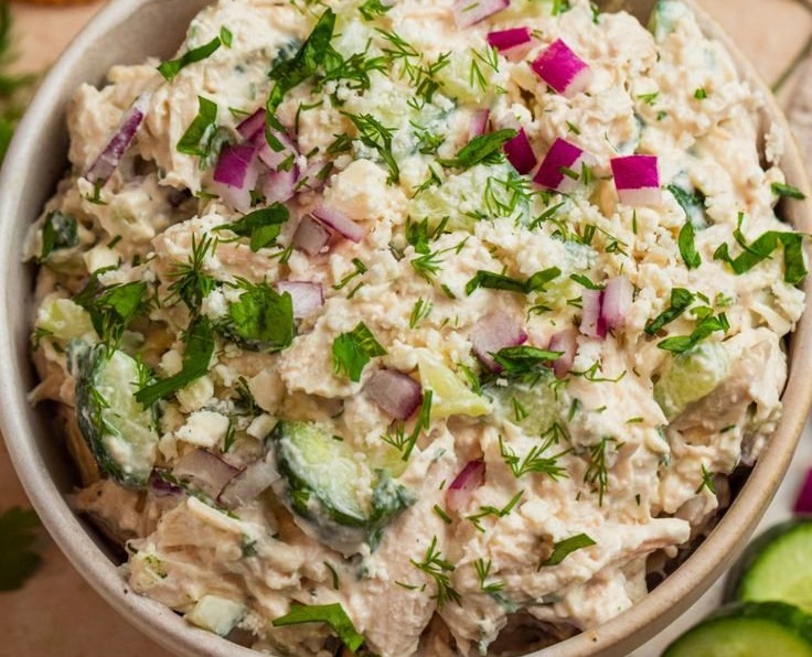 Cucumber Feta Chicken Salad