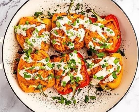 Buffalo Chicken Stuffed Peppers