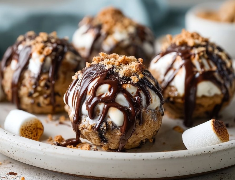 Healthy No Bake S'mores Cookie Dough Bites