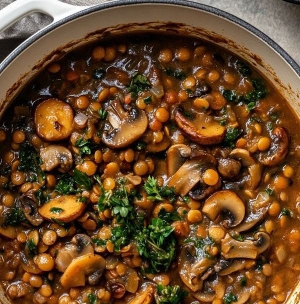 Vegan Mushroom Lentil Stew
