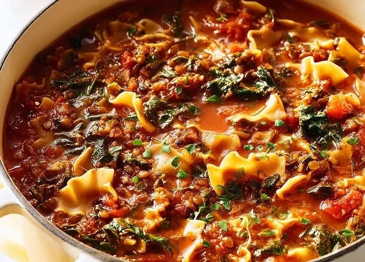 Plant-Based Lentil Lasagna Soup