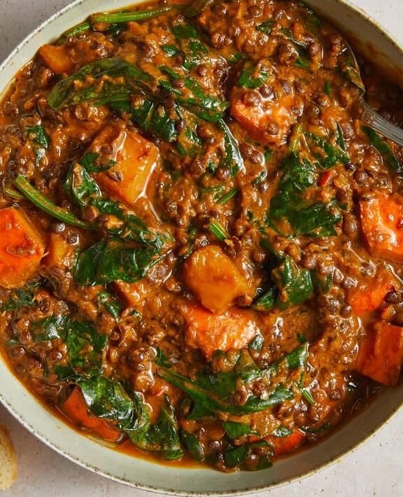 Linseneintopf mit Kürbis
