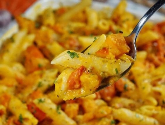 Burrata Pasta Rezept mit Kürbis