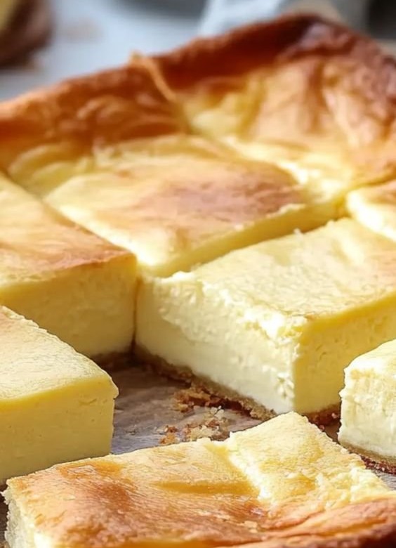 Käsekuchen mit Blätterteig vom Blech