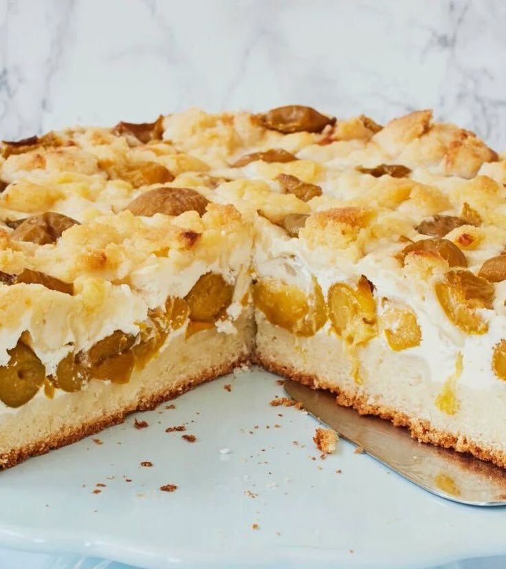 Mirabellenkuchen mit Quark und Streusel