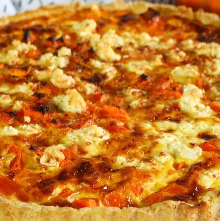 Kürbis-Quiche mit Feta