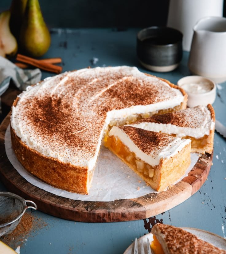 Birnenkuchen mit Schmandcreme