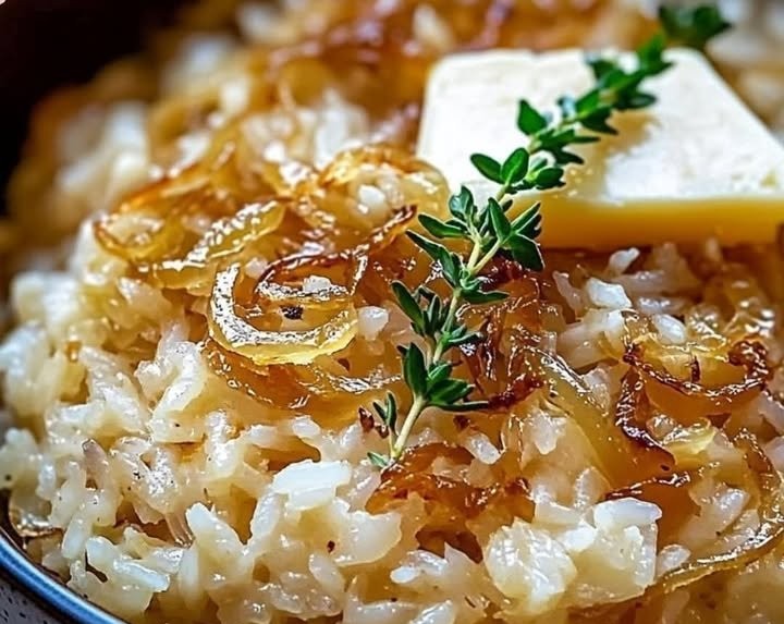 Französischer Zwiebelbutterreis