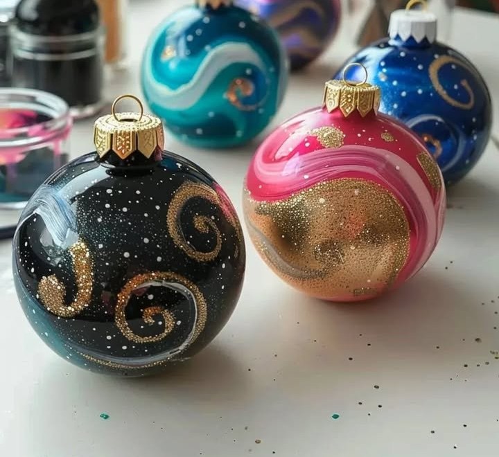 Baking Soda Galaxy Ornaments