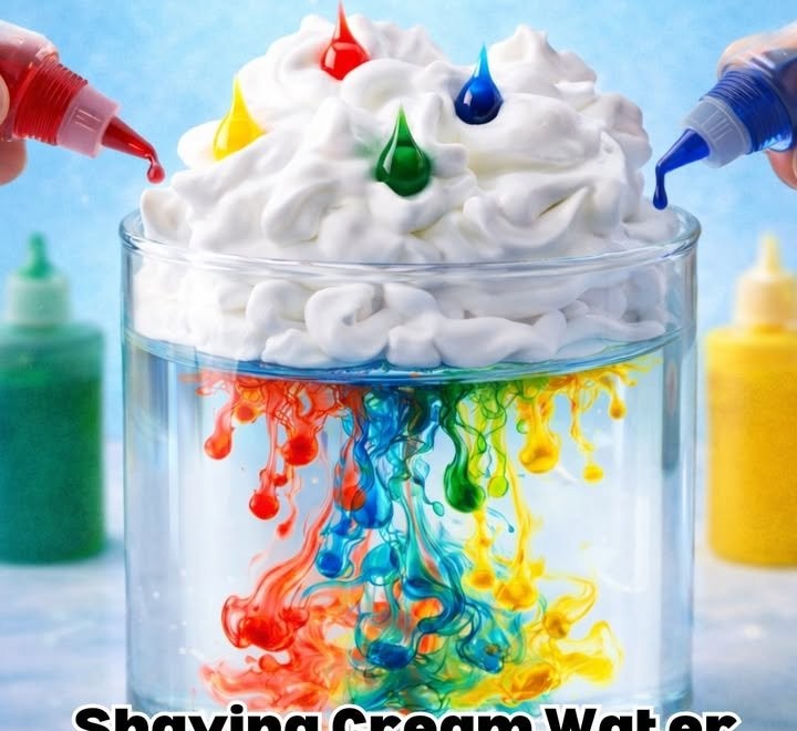 Shaving Cream Water Experiment (Rain Cloud Science)