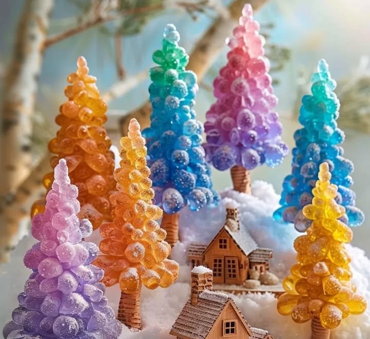 Baking Soda Rainbow Crystal Trees