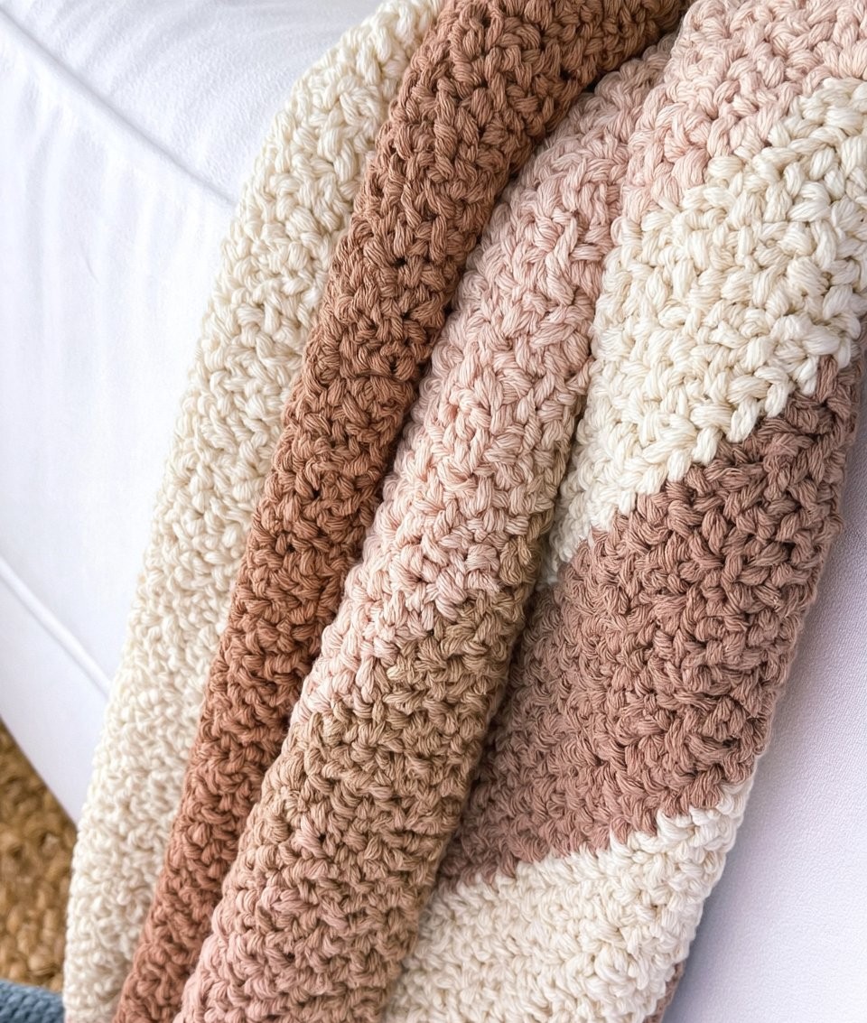 Crochet Striped Blanket