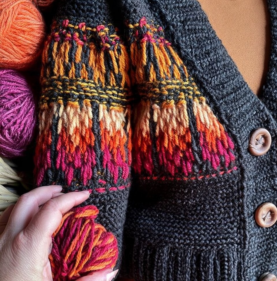Autumn’s Charm Mosaic Crochet Cardigan