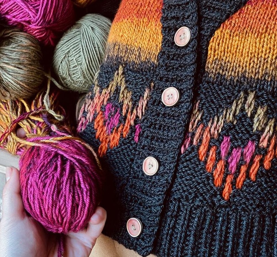 Autumn’s Charm Mosaic Crochet Cardigan