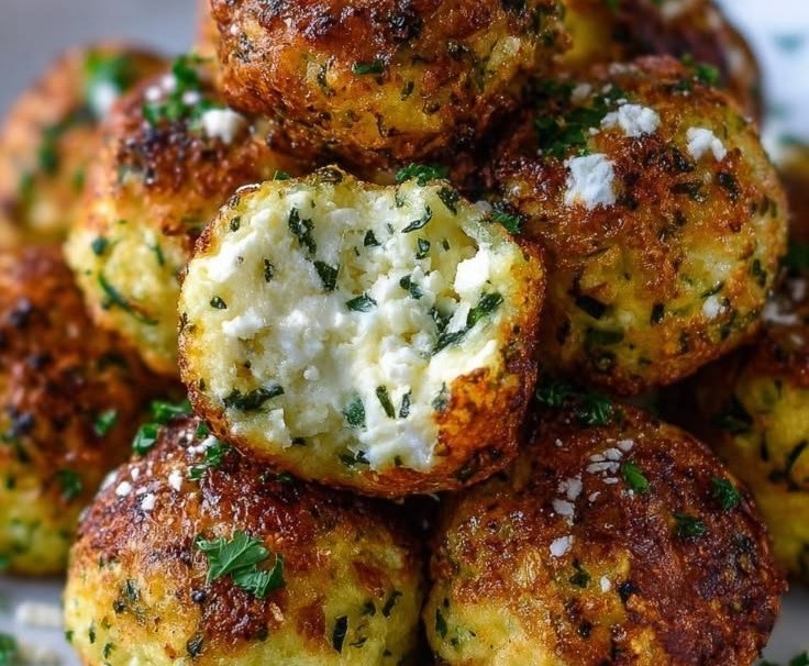 Crispy Zucchini Feta Balls