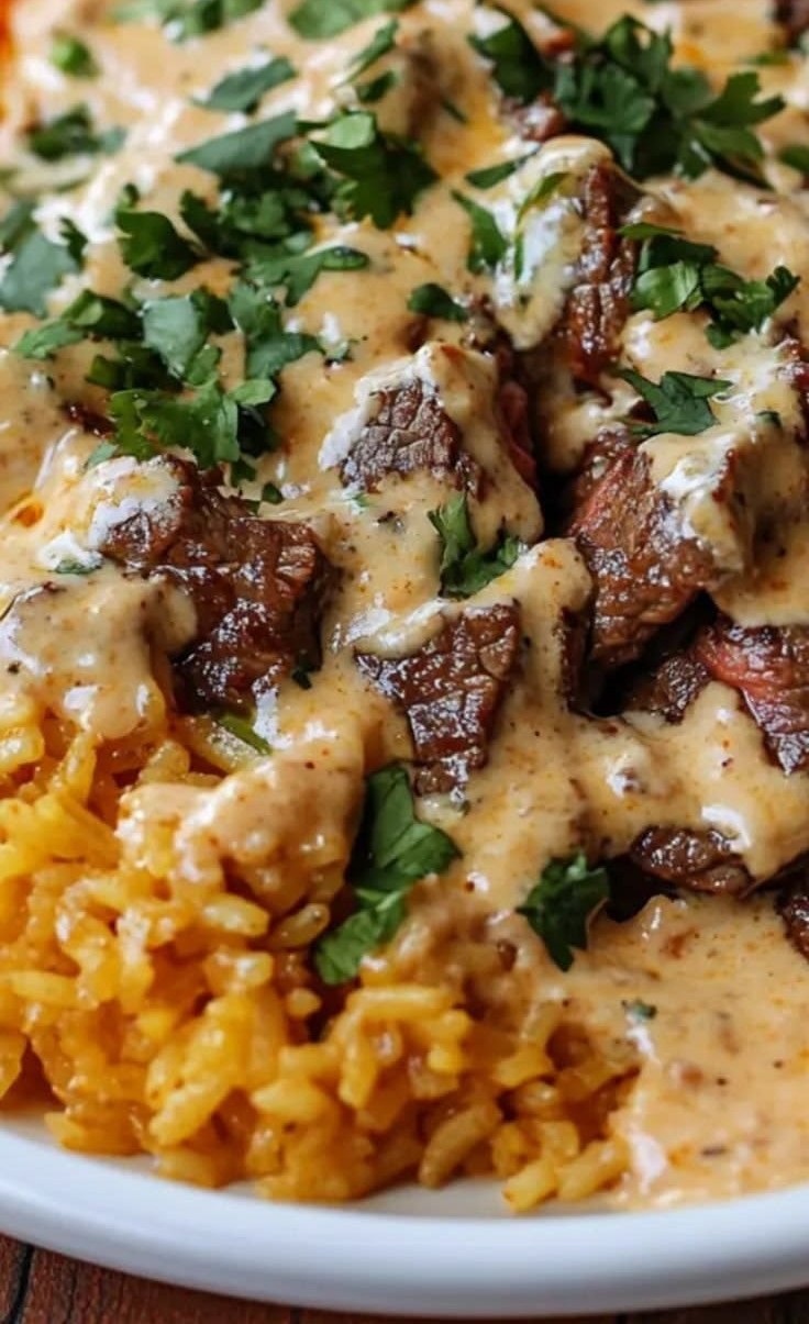 Irresistible Steak & Queso Rice