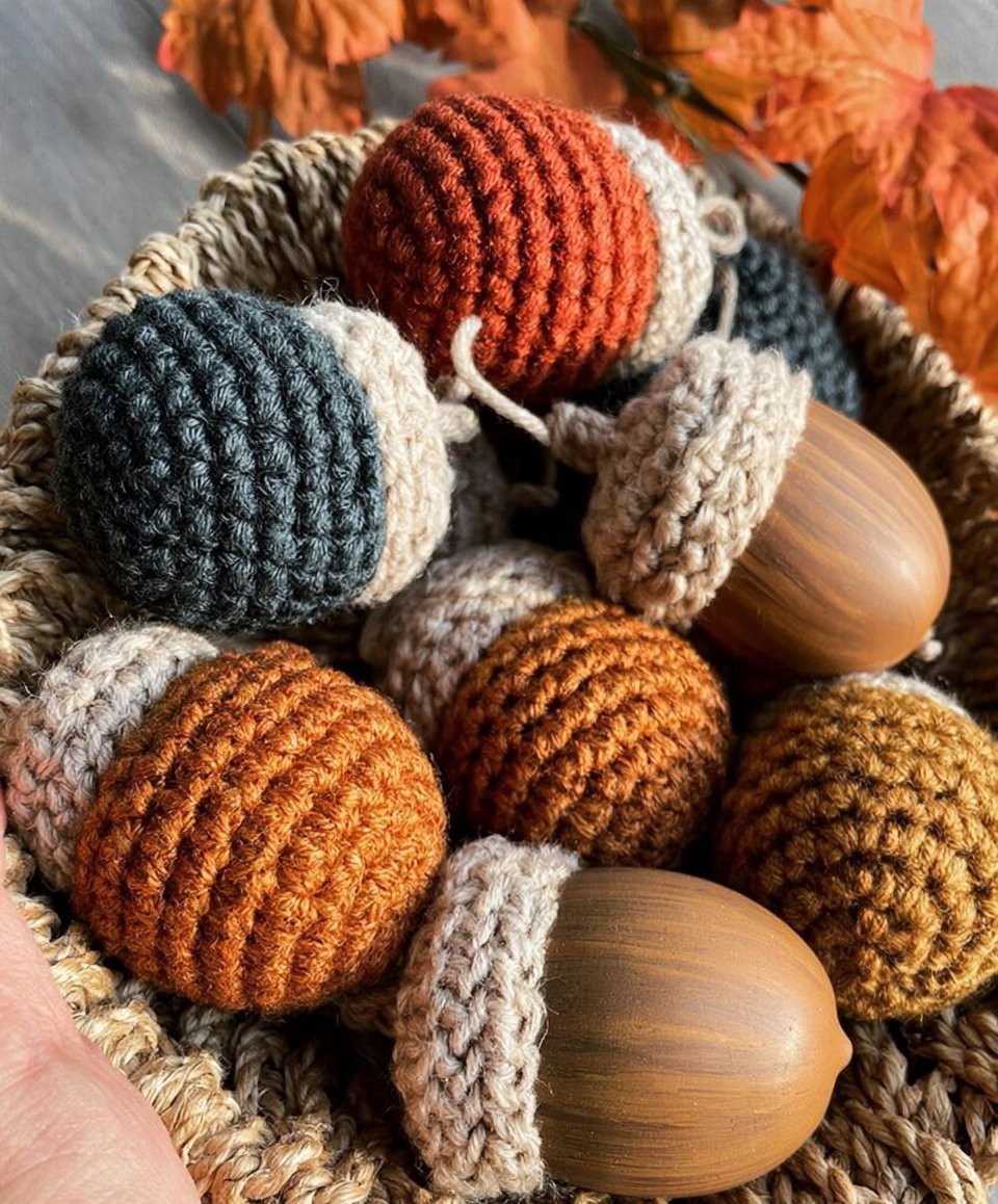Rustic Farmhouse Acorn Crochet Pattern