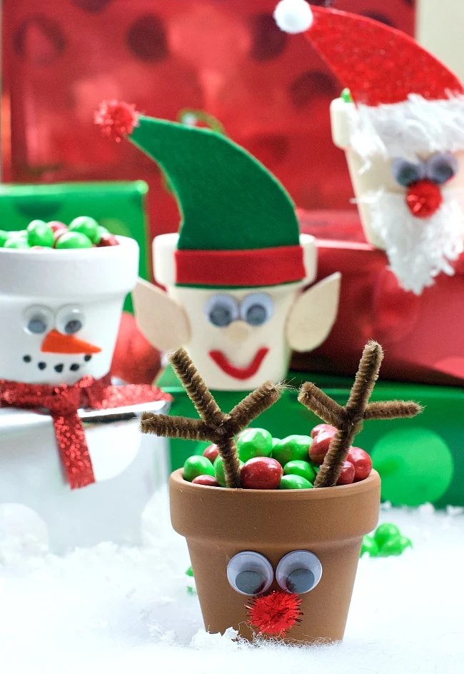 Christmas Kids Craft Character Candy Pots