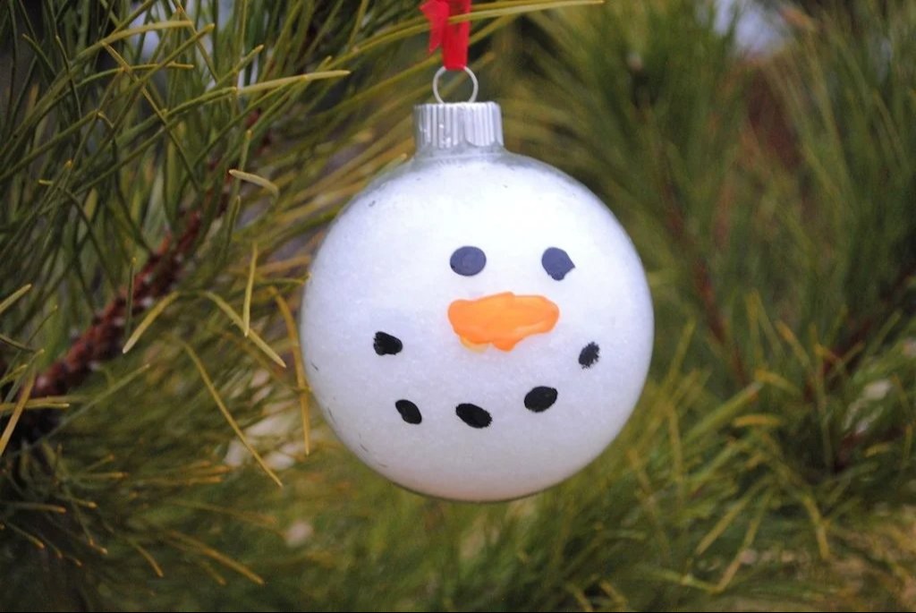 Snowy Snowman Ornament Craft for Kids - Crazy Little Projects