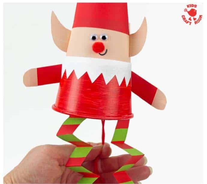 Jumping Paper Cup Elf Puppet