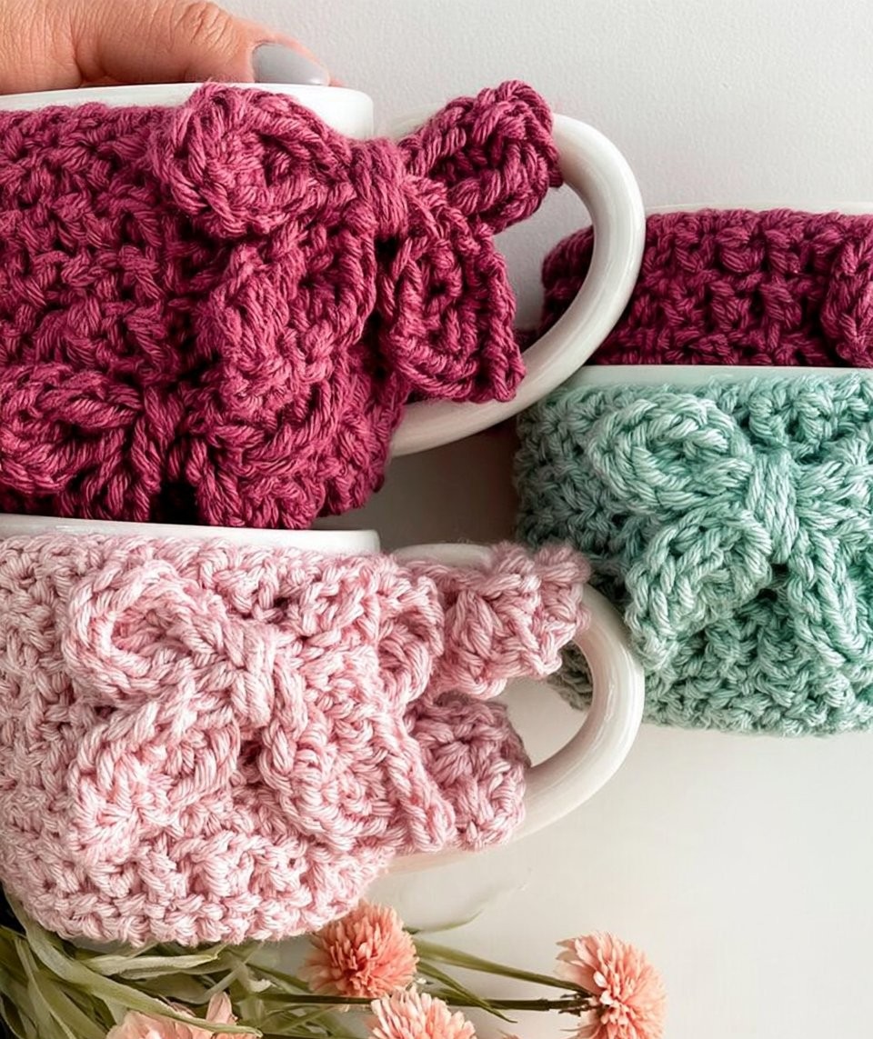 Winterberry Mug Cozy Free Crochet Pattern