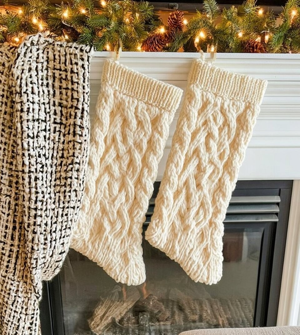 Cozy Cottage Cable Stocking Crochet Pattern