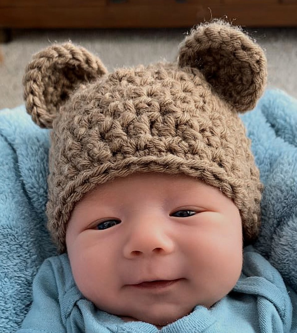 Baby Bear Crocheted Hat