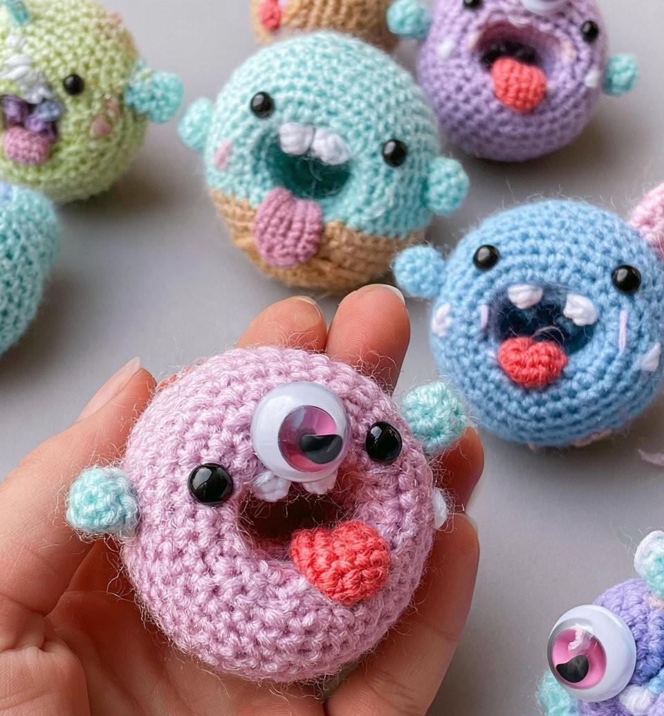 Crochet Scared Donut Amigurumi