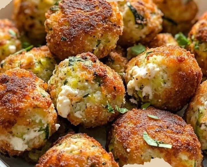 Knusprige Zucchini-Feta-Bällchen aus dem Ofen