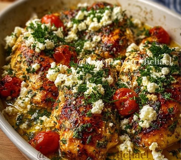 Griechisches Ofenhähnchen mit Feta, Zitrone & Knoblauch