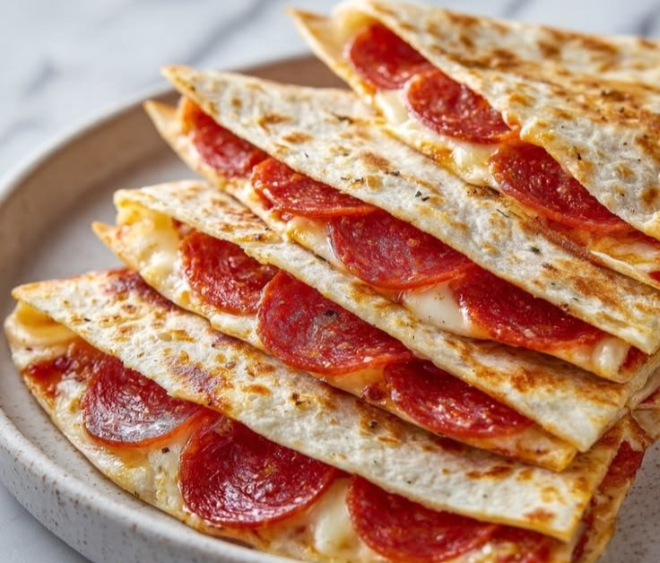 Pepperoni Pizza Quesadillas | Family-Friendly High Protein