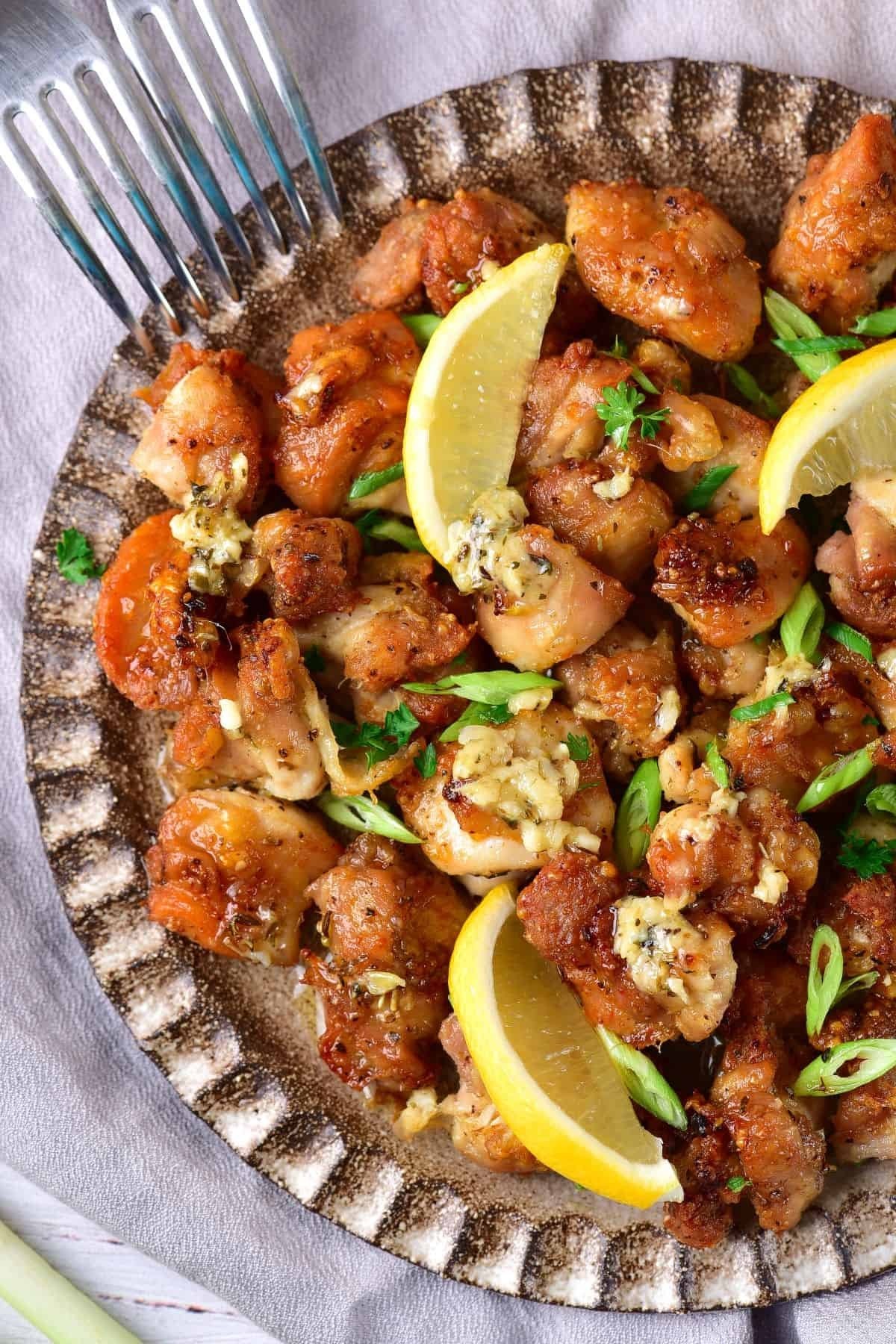 Crispy Garlic Butter Air Fryer Chicken Bites