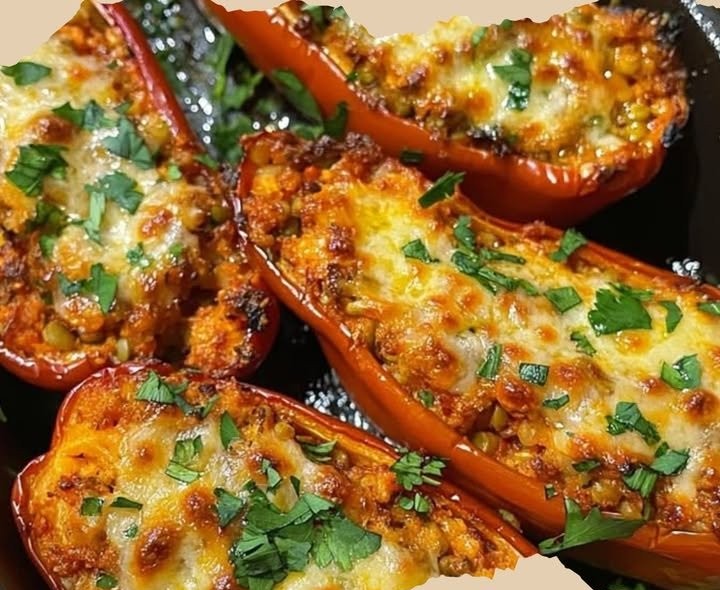 Gefüllte Spitzpaprika mit roten Linsen
Zutaten:
- 6 Spitzpaprika
- 1 Tasse rote Linsen
- 2 Tassen Gemüsebrühe
- 1 Zwiebel, gehackt
- 2 Knoblauchzehen, gehackt
- 1 Möhre, gewürfelt
- 1 rote Paprik...