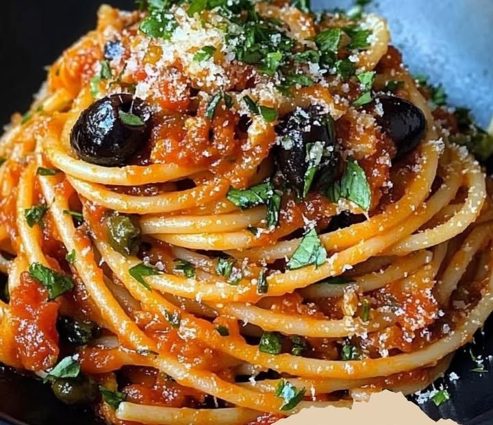 Puttanesca Pasta mit Sardellen – Ein würziger Klassiker aus Italien 🍝Zutaten400 g Spaghetti
3 EL Olivenöl
4 Knoblauchzehen (gehackt)
1 kleine rote Chili (entkernt und fein gehackt)
4-6 Sardelle...