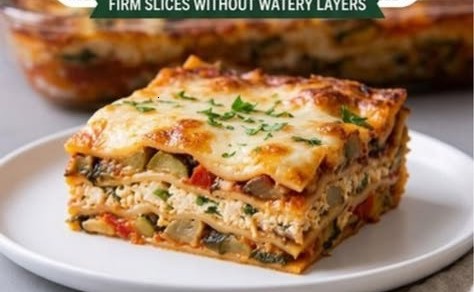 Vegetable Lasagna Recipe for Firm Clean Slices 🧀