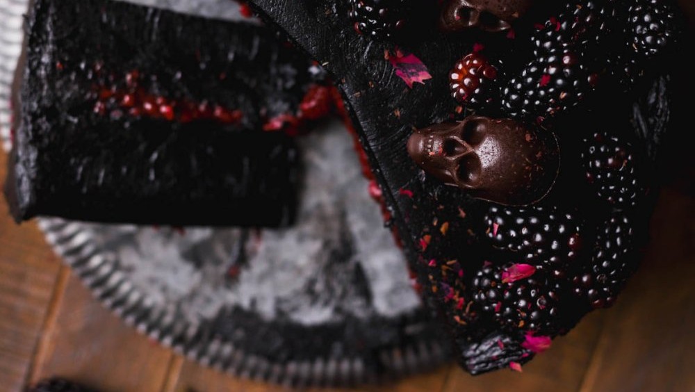 Black Velvet Halloween Cake