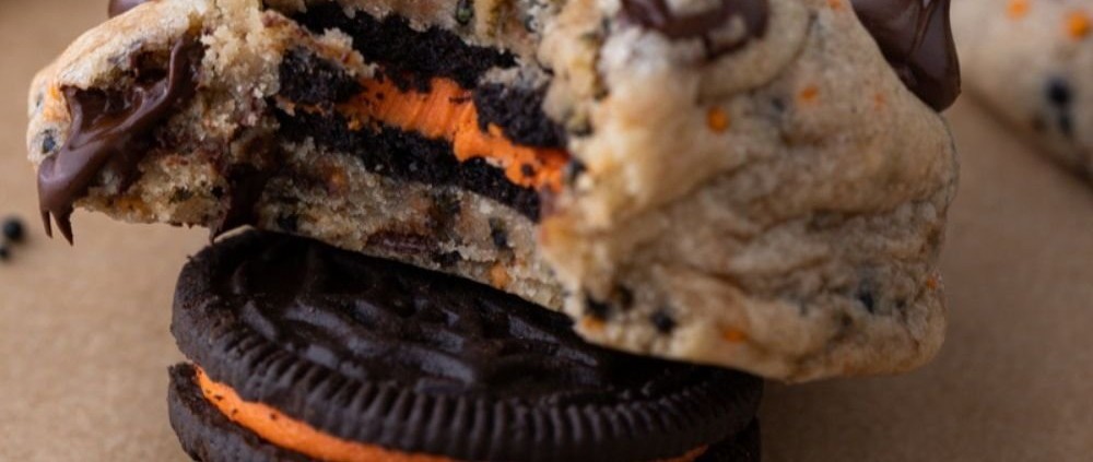 Easy Halloween Oreo Stuffed Chocolate Chip Cookies