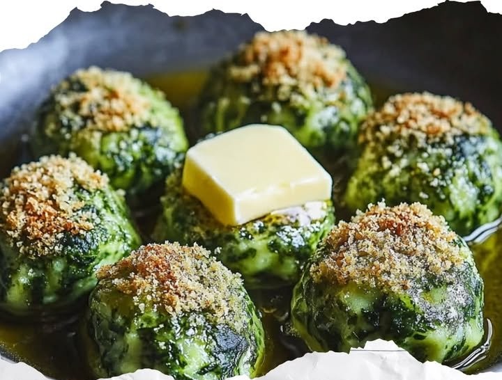 Südtiroler Spinatknödel mit Butter und ParmesanZutaten
250g altbackenes Brot
250g frischer Spinat
2 Eier
100g Parmesan, gerieben
1 Zwiebel, fein gehackt
50g Butter
Salz...
