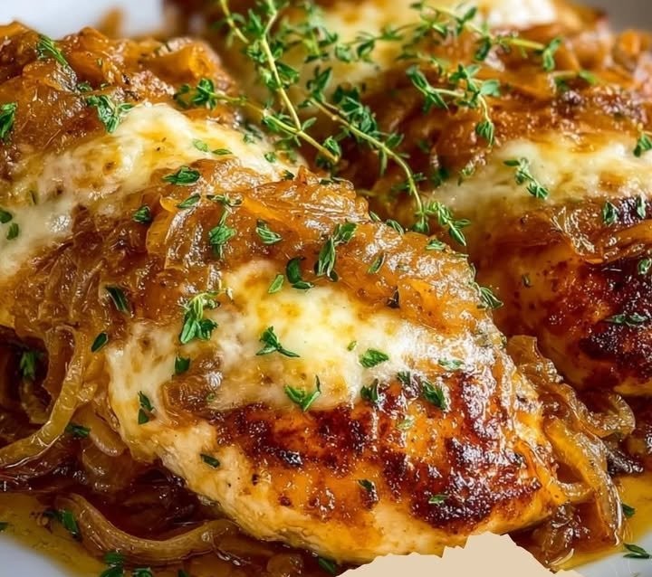 Zwiebel-HühnchenbrustZutaten
- 4 Hähnchenbrustfilets
- 2 große Zwiebeln, dünn geschnitten
- 2 EL Butter
- 1 TL Zucker
- 2 TL Thymian, getrocknet
- 200 ml Hühnerbrühe
- 100 g Käse...