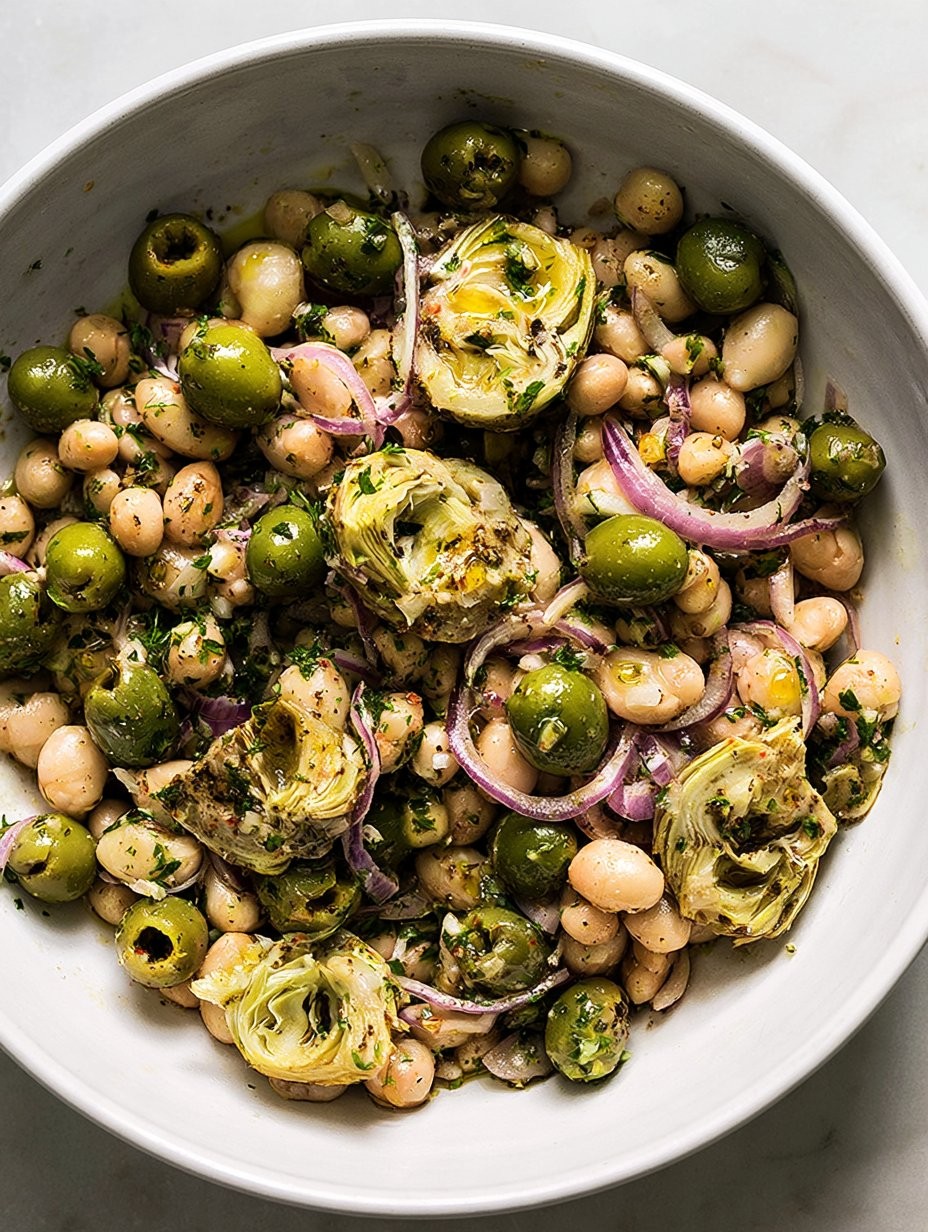 Ensalada de frijoles Za'atar marinados