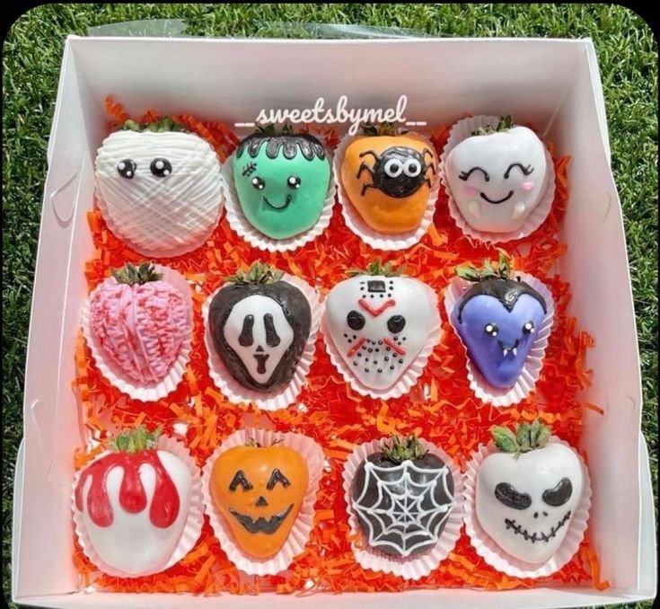 Spooky Halloween Cupcakes | Halloween theme strawberries, Halloween witch chocolate covered strawberries, Cute halloween strawberries