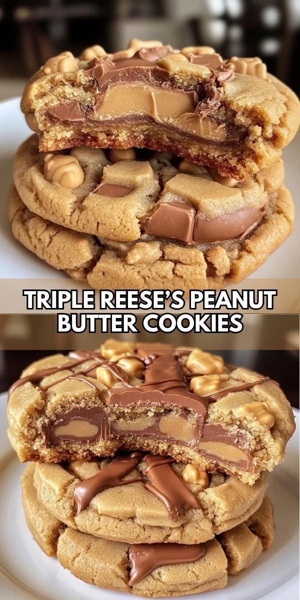 Triple Reese’s Peanut Butter Cookies
